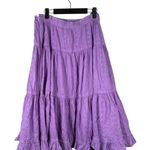 Lauren Ralph Lauren Eyelet Lace Tiered Purple Midi Skirt Size 10 Photo 0