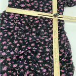 Shoshanna Dress Womens 6 Black Pink Floral Vivine Tossed Rose Gown One Shoulder Photo 11