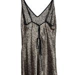 California Dynasty Leopard Print Spaghetti Straps V Neck Slip Dress Vintage L Brown Size L Photo 4