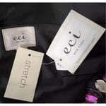 ECI  New York Black Soft Satin Rhinestone Bell-Sleeve Blouse Size L Stretch Zip Photo 7