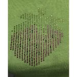 Forever 21 Forever‎ 21 Lime Green Crop Top Rhinestone Heart Y2K Bling T-Shirt Size S Photo 2