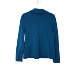 Talbots Milano 100% Merino Wool Moto Zip Jacket Teal Blue Sweater Blazer Women M Photo 2