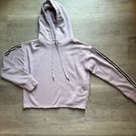 Evereve  Kerry Tape Trim Sleeves Lavender Pullover Hoodie Size S Raw Hem Photo 2