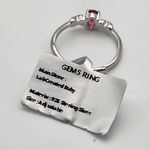 NWT Sterling Silver & Lab Created Ruby Adjustable Ring Red Photo 3