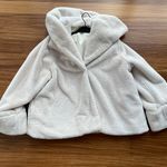 Faux Fur Hoodie Cape Coat White Photo 0