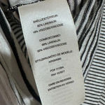 Alice + Olivia  Long Sleeve Linen Blend Shirt Black White Stripe Womens Medium Photo 3