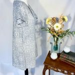 Lilla P Woven Hand Printed Gauze Floral Shift Dress Adjustable Neckline Sz S 🧡 Blue Photo 5