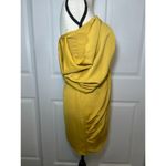 Do+Be Mustard Yellow Drape Sleeve Off Shoulder Mini Dress Westwood Rouche Size S Photo 4