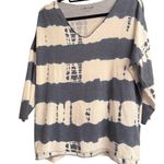 CHARLIE B Women's Blue and White Tie Dyed Striped Long Sleeve Top NWOT Size undefined Photo 0