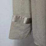 Coldwater Creek  Beaded Embellished Sheer Button Up Shirt Taupe XL Elegant Luxe Photo 3