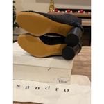 Sandro NEW Dual Material Heeled Ankle Sock Boots Black Metallic 39 Photo 6