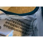 Tempt Me  high neck plunge mesh ruched one piece swim suit blue Photo 5