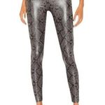 7 For All Mankind NWT 7FAMK Black Grey Vegan Leather Snake Print Leggings Pants-Medium Photo 4