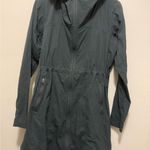 Athleta  Overcloud Jacket Womens Navy Hood Nylon Zip Front Pocket Caped Size S Photo 2