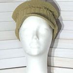 Vintage 70s 80s Knitted Cotton Visor Hat Taupe Tan OS Photo 0