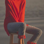 Pilcro Anthropologie Women’s Slim Boyfriend Red Tassel Cropped Jeans Size 27 P Photo 0