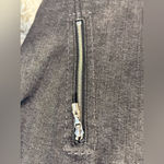 St. John Gray Denim 3/4 Sleeve Zipper Pocket No Collar Boxy Blazer Jacket Large Photo 4