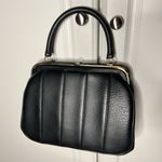American Vintage Vintage 1950s Black Leather Kisslock Top Handle Handbag Photo 1