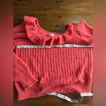 Anthropologie  | nwot Ruffle Boat Neck Lumi Sweater Coral Pink Rose Cozy Photo 6