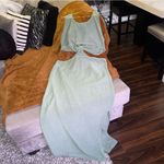 Fashion to figure New x Gabrielle Union Laha Cut-Out Sweater Dress in Sage Green Photo 6