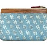 Dooney & Bourke Dooney & Bourk Vintage Blue/Tan Signature Jacquard Canvas & Leather Coin Purse Photo 1