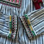 Raga  Embroidered Striped Cotton Tassel Tie BOHO Cardigan Jacket Top Size XS Photo 6