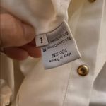 Atlantique Ascoli Paris white Cotton Linen Ruffle Mini Dress Tunic Size 1 Small Photo 3