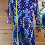 NWT Amelia Women's Multicolor Crew Neck 3/4 Sleeve Pullover Mini Sheath Dress XS Purple Photo 5