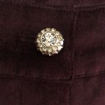 Cache Purple Velvet Thin Corduroy Rhinestone Button Pant New Stretch NWT $118 Photo 1