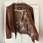 Guess  Women's Faux Leather Motorcycle Jacket 🧥 Size Small Brown Photo 2