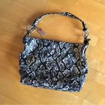 Penelope Ann Faux Leather Snakeskin Shoulder Bag, Black, Gray, White, Silver Black Photo 13