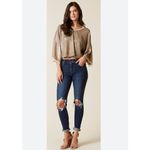 Free People  Blouse XS Gold Sequin Cropped Glam Swiftie New Years Bling Holidays Photo 1