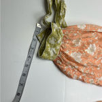 World Market Peach Green Floral Print Pajama Pants‎ Womens Size Small Pull On Orange Photo 10