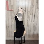 Black Ruched Bodycon Mini Dress Halter Neck Tie Back Stretchy Party Dress Size L Size L Photo 1
