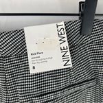 Nine West  Black Silver Houndstooth Stretch Knit High Rise Kick Flare‎ Pants 8 Photo 8