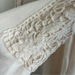 Knox Rose  Cream Boho Button Lace Sweatshirt Long Sleeve Medium Photo 7