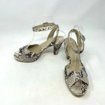 Hobbs London Snake Leather Vivienne Heeled Sandals Size 37 / US 6 Brown Photo 4