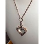 Origami Owl  Rose Gold Tone Crystal Heart Locket Necklace Photo 5