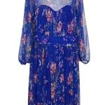 Candalite Women's Blue Floral Dress Size 1X Plus Size Wedding Guest Dress Photo 0