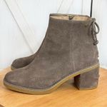 UGG  Grey Suede Lace Up Ankle Boots Block‎ Heel Women Photo 1