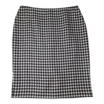 Houndstooth Wool Pencil Skirt By Charles Gray London Size 10 Old Money Academia Black Photo 0