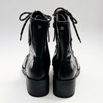 Sam & Libby  Black Faux Leather Combat Boots Size 8 Photo 3