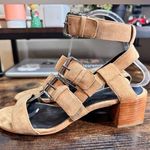 Rebecca Minkoff Llana Sandals Shoes Suede Buckle Strappy Block Heel Tan Sz 7 Photo 2