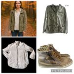 Madewell white gray plaid size small flannel button up Photo 13