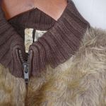 TIARA M Golden Creme Brown Fur Sweater Vest Size M Photo 3