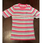 Teddy Fresh  Pink Blue Purple Striped Short Sleeve Shirt Size Medium Photo 6