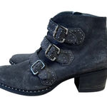 Paul Green Soho Moto Studded Triple Strap Buckle Suede Ankle Boot Booties 6.5 Photo 0