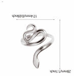 Silver Snake Cuff Style Ring Size 8 Photo 3