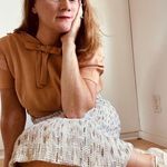 Vintage 60s Mod Dress Made USA Neutral Size Small Twee Secretary Boucle neck Tie Tan Photo 9