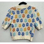 THML  Cropped Short Sleeve Sweater XS Flower Boho Festival Cottagecore Hippie Photo 1
